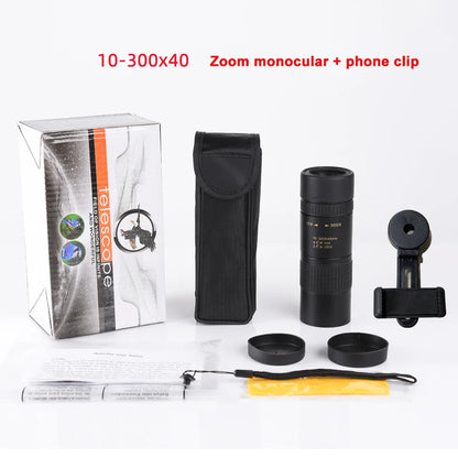 Zoom Len Spin Monoculars Mini Long Range Spyglass Telescope