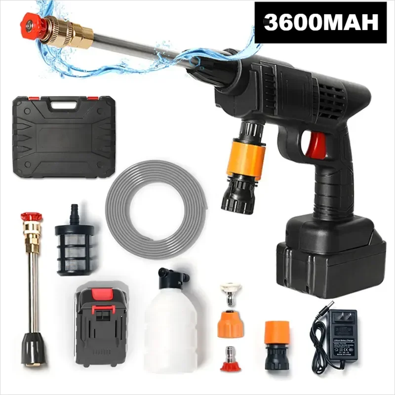 Cordless Electric Automatic Cleaning Washing Water Jet Rechargeable Automatic Water Gun High Pressure Portable Car Washer Gun Leedoar