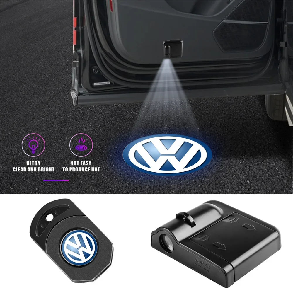 Car Welcome Light Door Laser Light Door Lighting Ground Illumination LED Warning Light Car Mounted Modification Wireless Leedoar