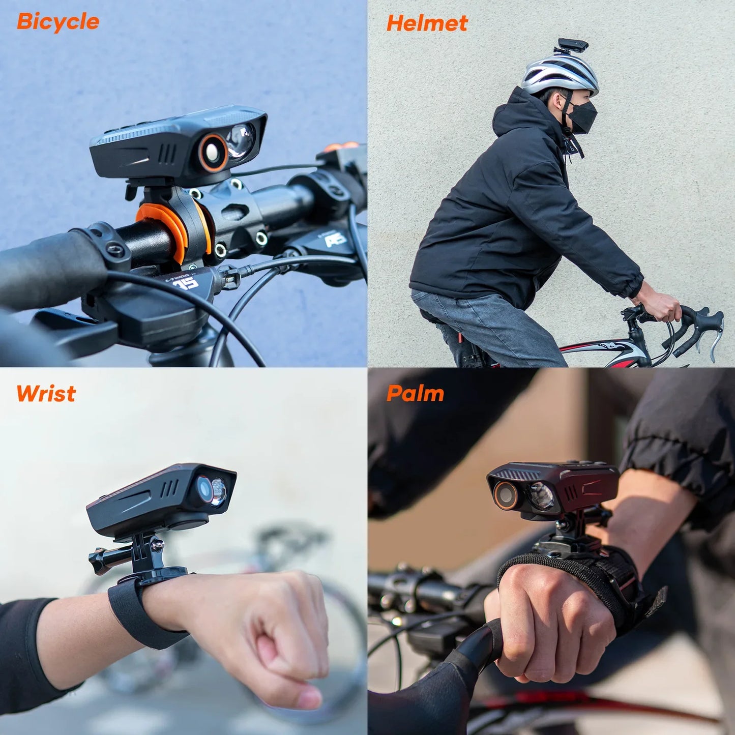 BT03 Bike Helmet Camera Motorcycle Bicycle Drive Recorder Outdoor IPX5 Waterproof Action Camera with Bike Light Horn Sport Cam Leedoar