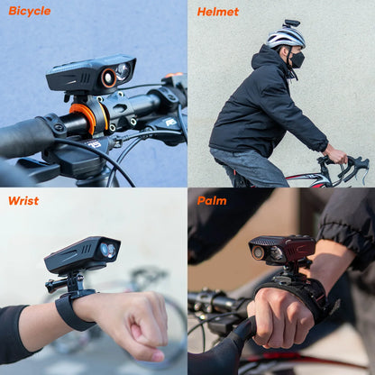 BT03 Bike Helmet Camera Motorcycle Bicycle Drive Recorder Outdoor IPX5 Waterproof Action Camera with Bike Light Horn Sport Cam Leedoar