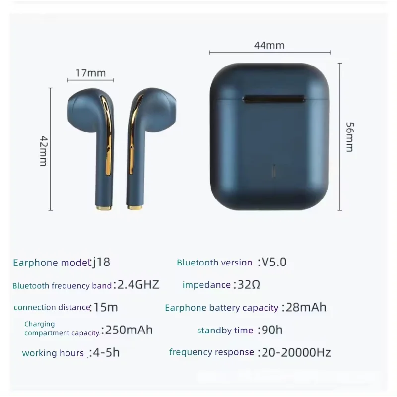 2024 J18 TWS Headphones Touch Control 5.3 Mini Wireless BT Earphone HiFI Stereo Game Earbuds Waterproof Headset With Microphone Leedoar