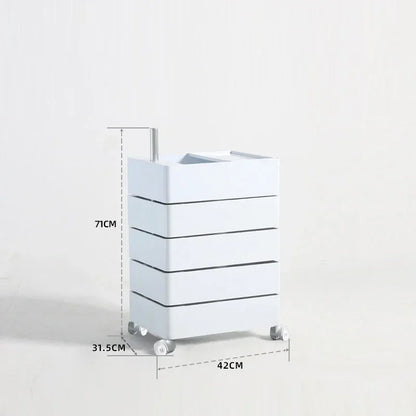 Multi Functional Movable Storage Cabinet Household Storage Cabinet Rotatable Bedside Table Minimalist Home Decoration Leedoar