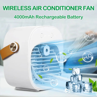 Condicionador de ar portátil recarregável mini condicionadores de ar pessoal ar condicionado sem fio ventilador refrigerador de ar para sala de acampamento