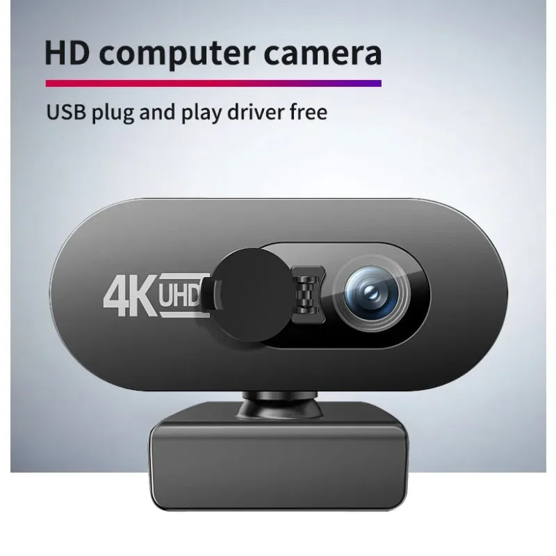 Mini Câmeras 4k Vídeo Webcam Computador Webcam Câmera 1080P 2K Full HD Web Camera Microfone embutido USB Web Cam para PC Computador 