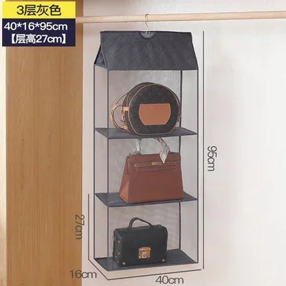 4Layers Home Wardrobe Three-dimensional Hanging Bag Collection Hanging Bag Finishing Cloth Dust-proof Storage Rack Dormitory Art Leedoar