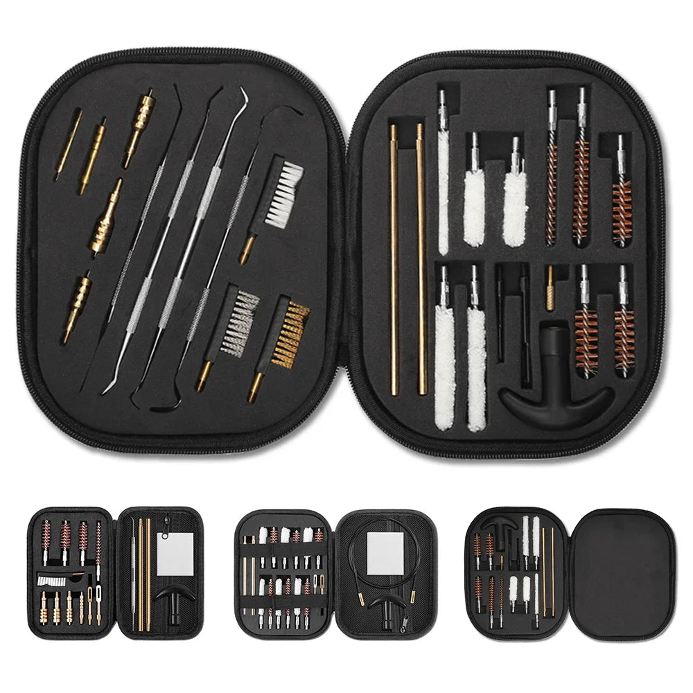 18/19/28Pcs Pistol Cleaning Kit 9mm Gun Cleaning Kits Weapon Cleaning Universal Handgun Pistol Brush Tool Hunting Accessories Leedoar