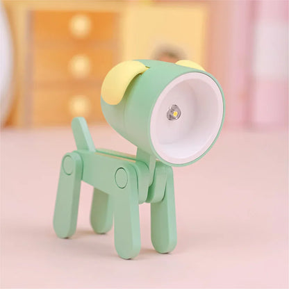 LED Mini Night Light Cute Dog Deer Foldable Desk Lamps Desktop Ornament Book Light Kids Room Bedside Bedroom Decor Holiday Gifts Leedoar