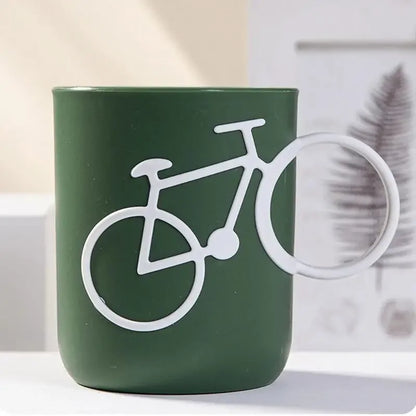 Bike Shape Bathroom Cup Reusable Bathroom Tumblers For Kid Unbreakable Toiletries Toothbrush Cup Washroom Accessories Leedoar