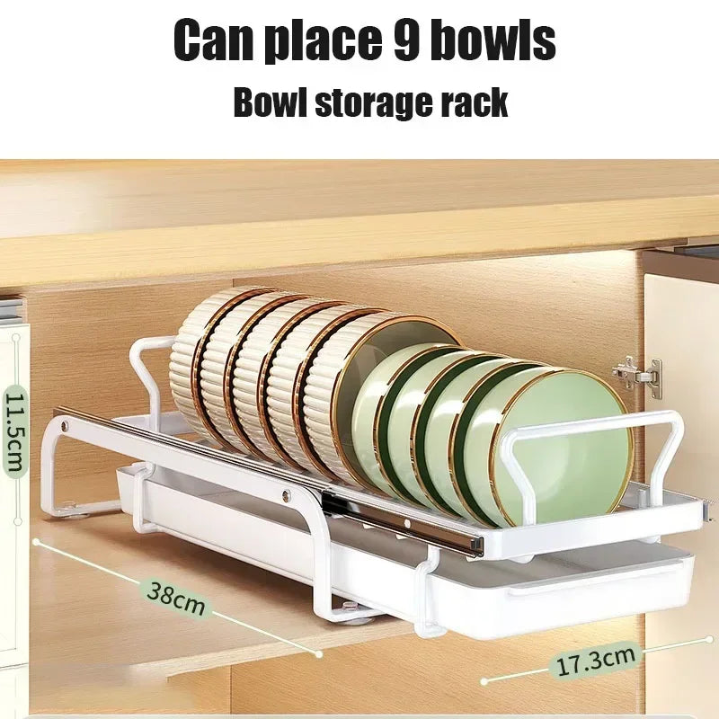 Large Sliding Dish Drainer Kitchen Sink Dish Storage Rack Cabinets Drawers Organizer Shelf Chopstick Barrel kitchen Accessories Leedoar