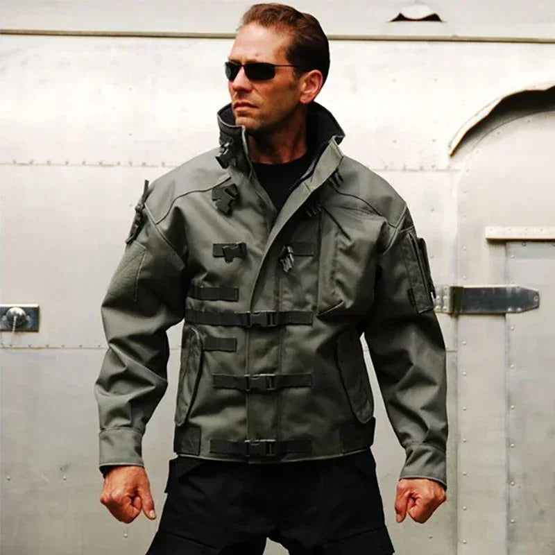 High Quality Military Tactical Jacket Men Waterproof Wear-resistant Multi-pocket Bomber Jackets Outdoor Hiking Windproof Coat Leedoar