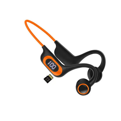 Bone Conduction Earphone Wireless Bluetooth 5.3 Headphone Outdoor Sport Earbud Headset with 32GB SD Card for Android Ios Leedoar