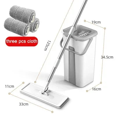 Mop mágico Floor Squeeze squeeze mop com balde balde plano rotativo mop para lavar piso casa limpeza doméstica limpador fácil 2020novo 