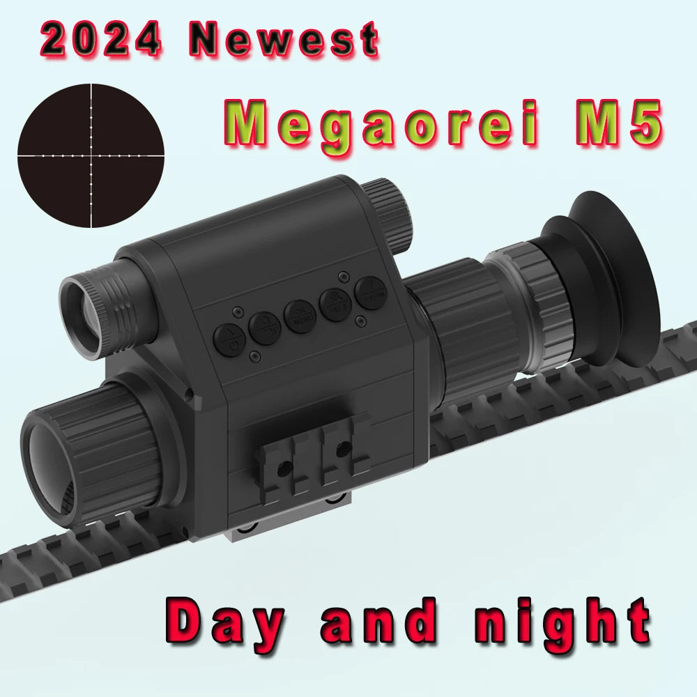 Telescopio monocular táctico para caza con visión nocturna Megaorei M5 2024 con láser infrarrojo incorporado