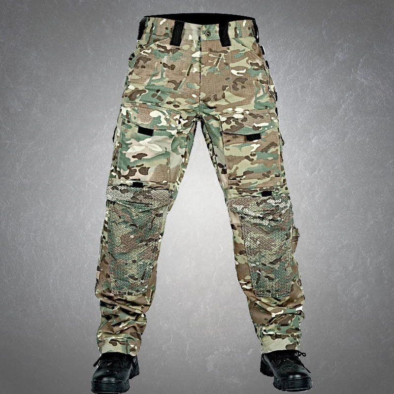 Tactical Cargo Pants Mens Multi-Pockets Wear-resistant Military Trousers Outdoor Training Hiking Fishing Casual Loose Pants Male Leedoar