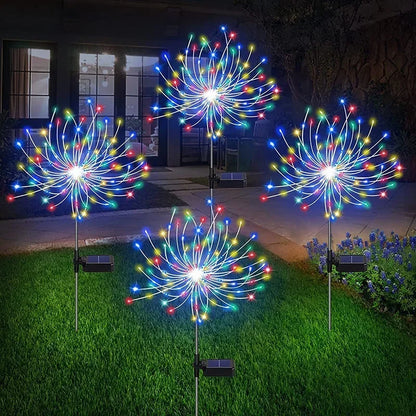 1Pcs Solar LED Firework Fairy Light Outdoor Garden Decoration Lawn Pathway Light For Patio Yard Party Christmas Wedding Leedoar