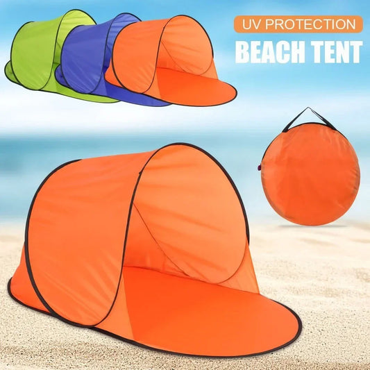 Tenda de praia portátil pop-up barraca de acampamento sombra abrigo solar proteção UV barraca de acampamento durável poliéster revestimento PA abrigo para caminhadas