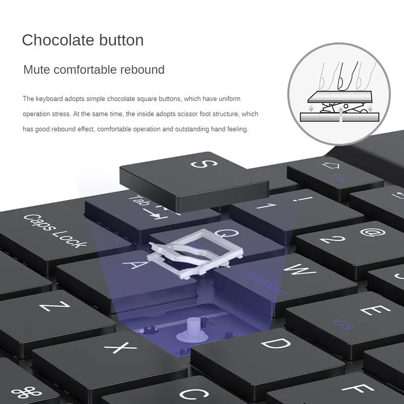 K005C Rechargeable Bluetooth Keyboard Wireless Mute Thin Mini Keyboard Tablet Office Keyboard For IOS Android Windows PC Ipad