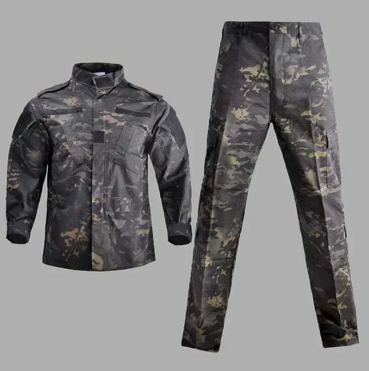 Military Soldier Clothing Airsoft Camouflage Tactical Suit Camping Men's Army Special Forces Combat Jacket Pants Leedoar