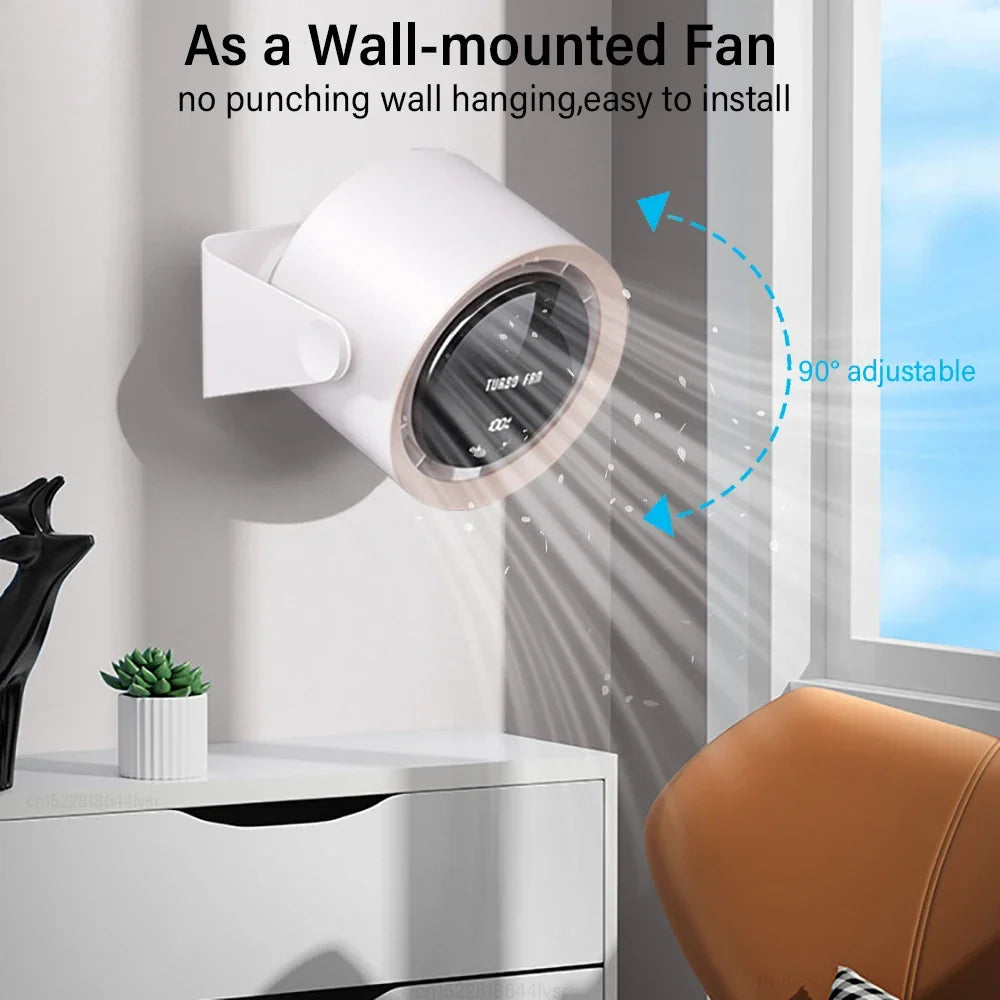 Ventilador eléctrico portátil inalámbrico recargable, ventilador de circulación de aire de 4000 mAh, ventilador de techo silencioso para pared de escritorio, enfriador de aire portátil 