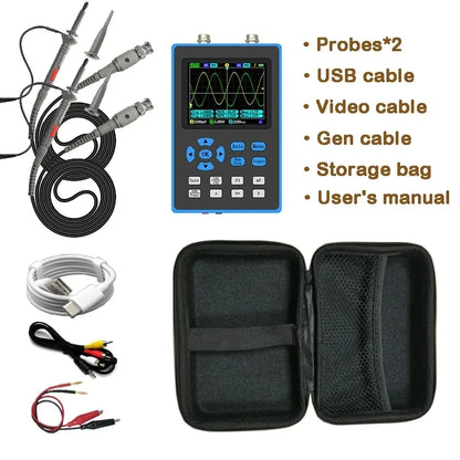 2.8 Inch Handheld Digital Oscilloscope 120M Performance Bandwidth Dual Channel Oscilloscope Signal generator XY mode DSO2512G Leedoar