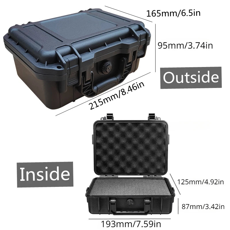 Tool Box ABS Plastic Sealed Hard Carry Safety Equipment Tool Case Suitcase Impact Resistant Tool Box Shockproof with Sponge Leedoar