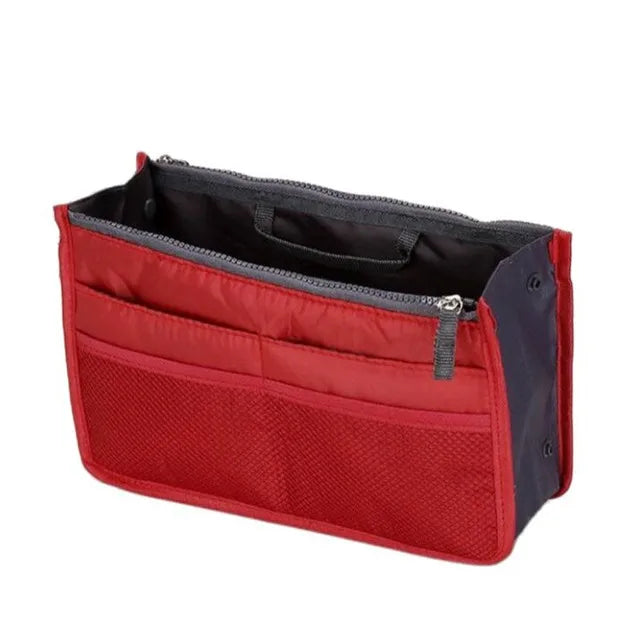 Bolsa de armazenamento de cosméticos de grande capacidade Nylon Inserir organizador de viagem Bolsa de mão Bolsa de cosméticos Bolsa de maquiagem feminina Bolsa de beleza