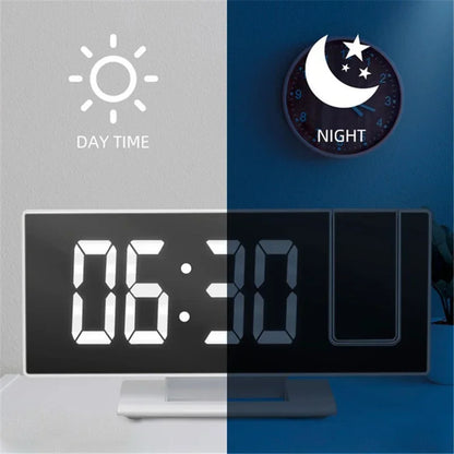 LED Digital Alarm Household Clock Projection Projector Ceiling Clock with Time Temperature Display Backlight Snooze Clock Leedoar