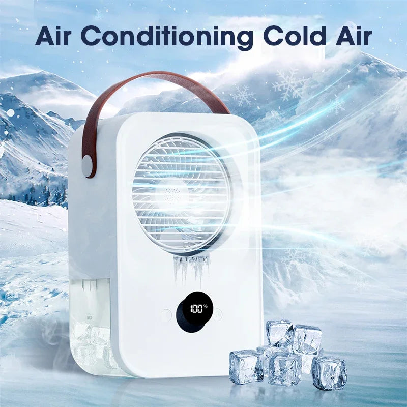 Humidificador Ventilador Aire Acondicionado Pulverizador de Agua Recargable Purificador Portátil 4 Velocidades 2 Modos Ventilador Pulverizador Coche Hogar Camping Viajes