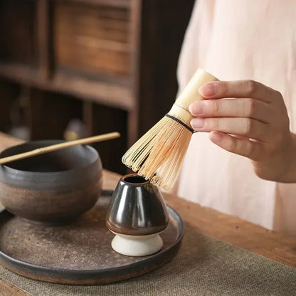 Matcha Tea Brush Baiben Li Song Dynasty Tea Ordering BlenderTool Matcha Bowl Bamboo Stand Tea Dial Stirring Brushes Bamboo Brush Leedoar