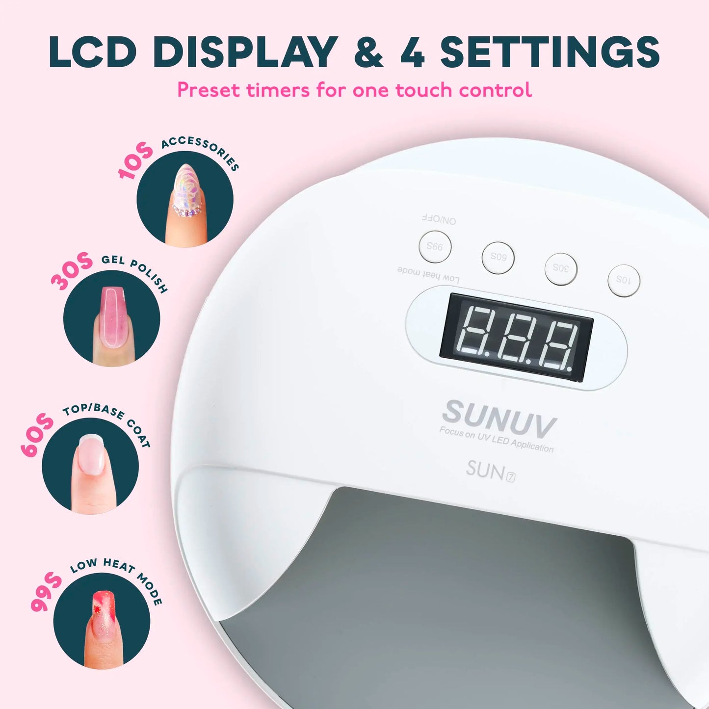 SUNUV Nail lamp SUN7 UV LED Lamp Dryer Big Power Fast Curing Nail Gel Professional Nail Dryers UV Gel Drying Tools Machine Leedoar