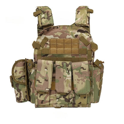 Camouflage Plate Carrier Vest Multi-Functional Paintball Airsoft Vest Adjustable Men Women Combat Equipment for Outdoor Cycling Leedoar