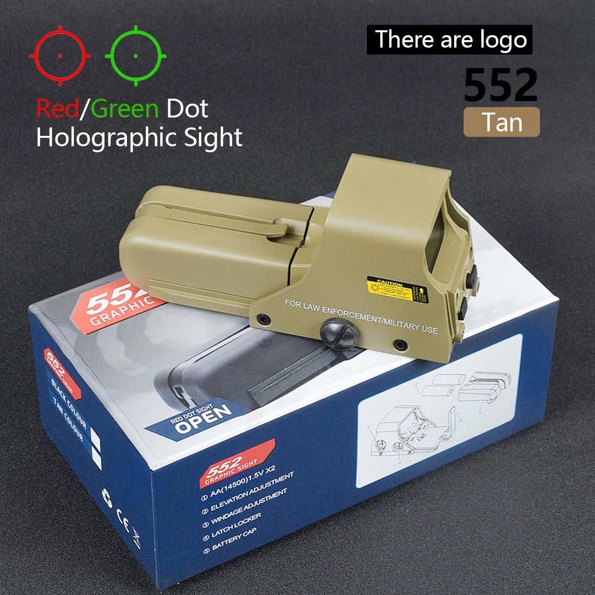 551 552 553 558 Red Green Dot Holographic Sight Scope Hunting Red Dot Reflex Sight Riflescope Collimator With 20mm Rail Mount Leedoar