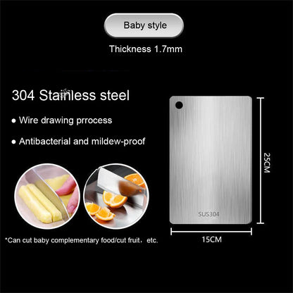 Thickened 316 Stainless Steel Cutting Board Kitchen Kneading Dough Board Antibacterial and Mildew-proof  Household Cutting Boar Leedoar