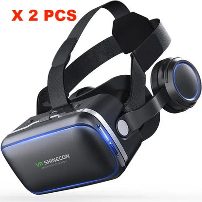 Panoramic 3D Immersive Gaming VR Glasses Can Answer Calls Audio and Video Synchronization Use for 4.7-6.53 Inch Sceen Smartphone Leedoar