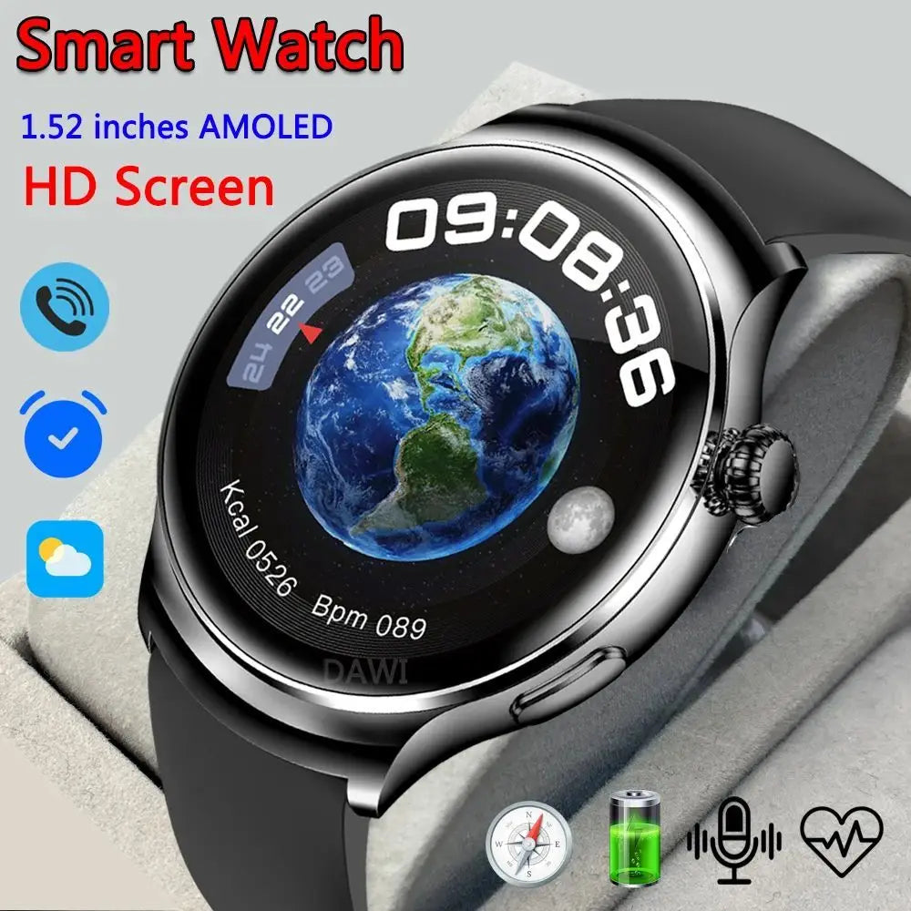 Z93Pro Round Smart Watch Men Women AMOLED Screen Bluetooth Calls Gesture Control Operation Sports Healty Monitor Smartbracelet Leedoar