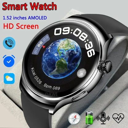 Z93Pro Round Smart Watch Men Women AMOLED Screen Bluetooth Calls Gesture Control Operation Sports Healty Monitor Smartbracelet Leedoar