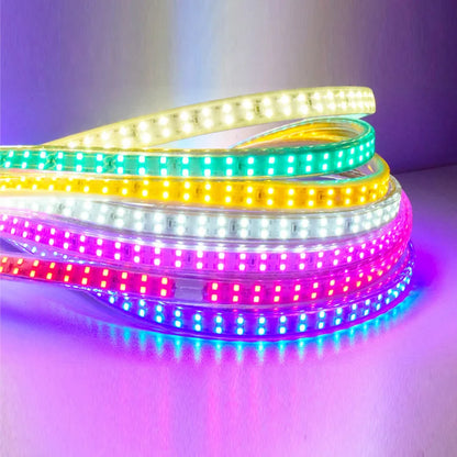 30M LED Light Strip 5050 impermeável ao ar livre de alta tensão 220V Conduit Light Strip RGB sete cores variáveis ​​Strip 