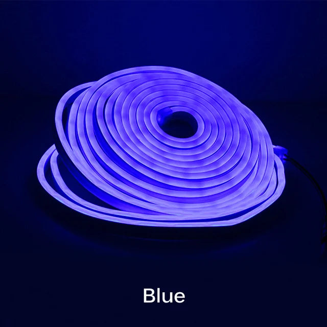 Conjunto de tiras de luz flexíveis de silicone LED 5M com tiras de luz flexíveis lineares incorporadas de baixa tensão 12V 6 * 12 em formato