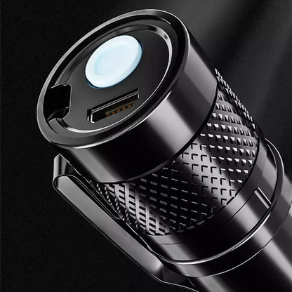 Aluminum Alloy Telescopic Pen Clip Flashlight 513 Mini Zoom Cob Side Light Gift Usb Charging Bright Portable LED Leedoar