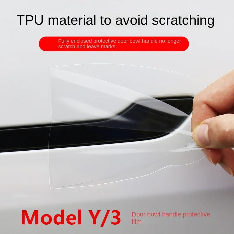 Película protectora de TPU para manija de puerta, película transparente para manija de cuenco, película protectora resistente a rayones, adecuada para Tesla modelo Y3