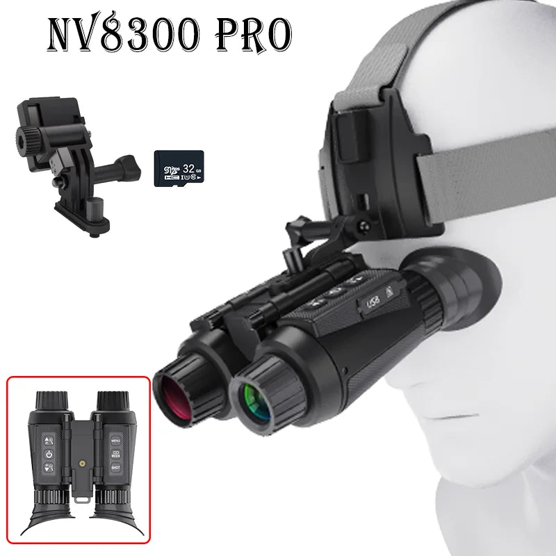 Binoculares de visión nocturna NV8300 Pro 4K FHD con cámara de imagen 3D de 36 MP y alcance nocturno de 300 m, batería recargable para caza 