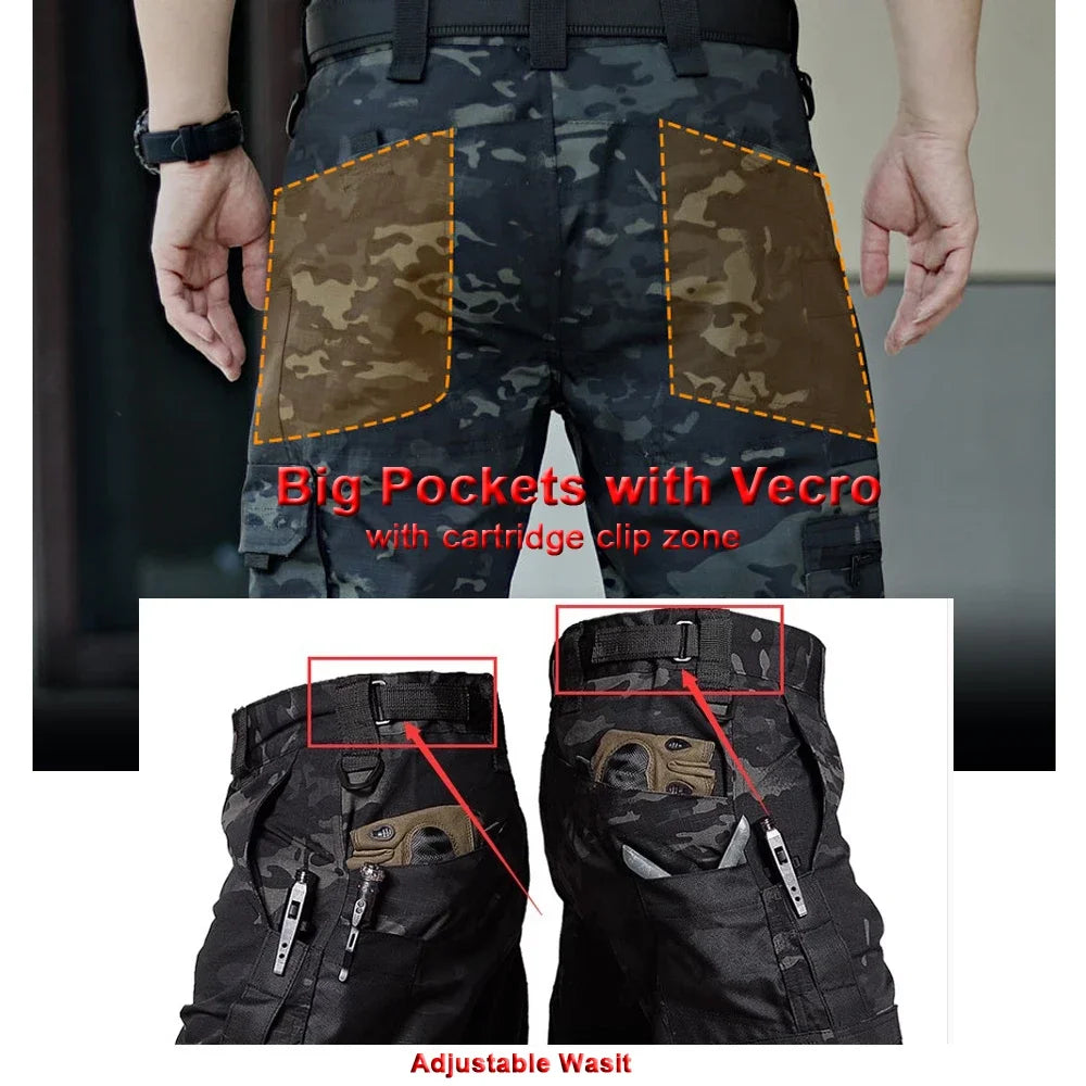 Military Pants for Men Tactical Cargo Pants Big Multi-pocket Waterproof  Ripstop Army Combat Training Trousers Brand Joggers New Leedoar