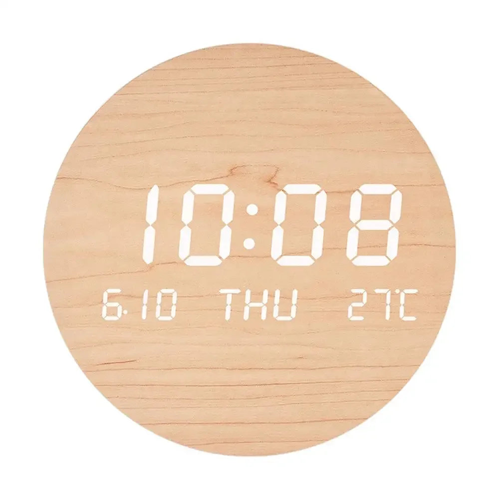 LED Digital Wall Clock Creative Temperature Date Time Display Silent Living Room Home Bedroom Nordic Style Fashion Wall Clock Leedoar