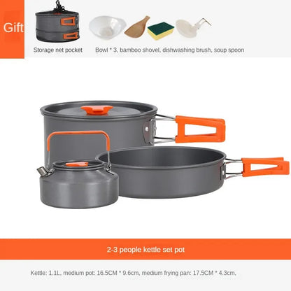 Outdoor Camping Tableware Titanium Cookware Set Tour, Cauldron, Outdoor Cooking Pan, Frying Pan, Picnic Kitchen, Hiking Tour Leedoar