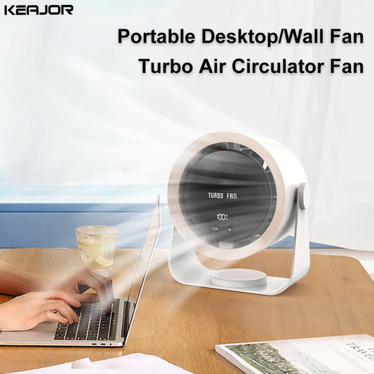 Ventilador elétrico portátil sem fio recarregável ventilador circulador de ar 4000mAh desktop parede silencioso teto turbo ventilador portátil refrigerador de ar 