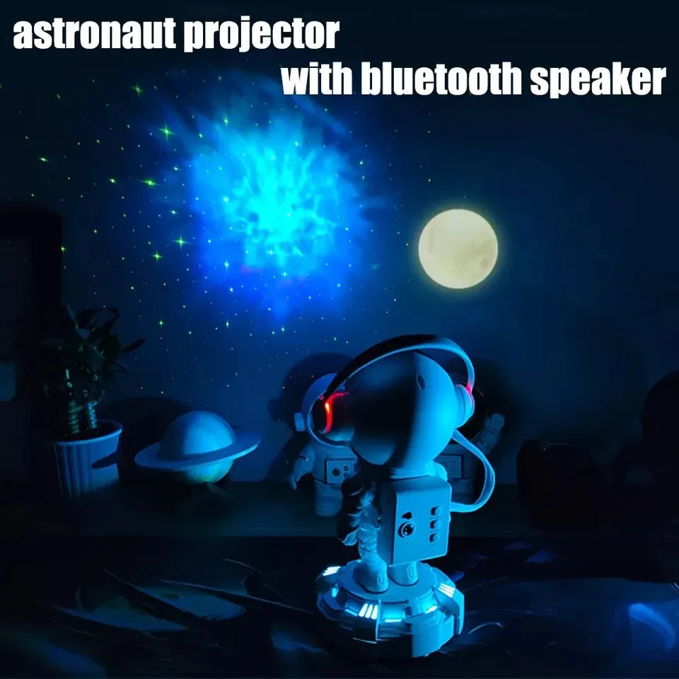 LED Astronaut Projector Lamp Star Galaxy Bedroom Atmosphere Light Blue Tooth Speaker With Remote Control For Decoration Gift Leedoar