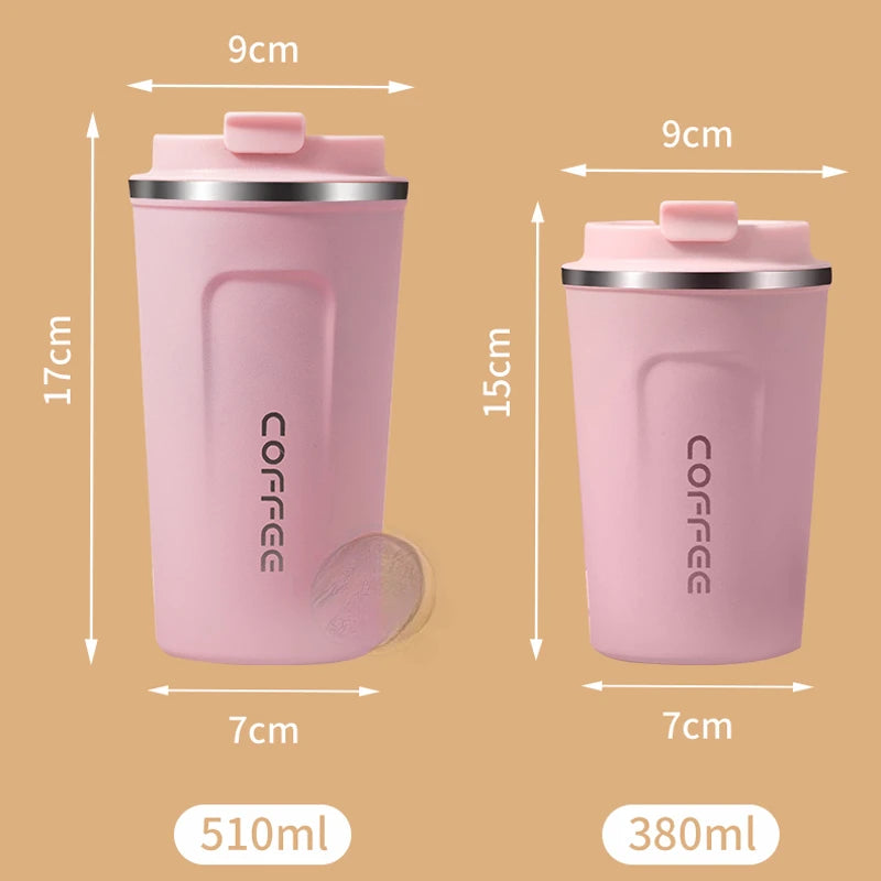 300/510mlSimple 304 Stainless Steel Portable Coffee Cup Insulated Cup Leak Proof Travel Vacuum Bottle Insulated Cup Water Bottle Leedoar