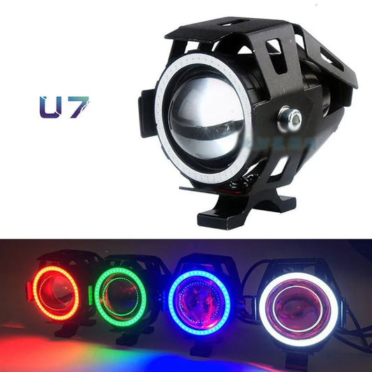 Automobile Motorcycle Electric Vehicle Headlights Duper Bright LED Strong Light U7 Seven Color Laser Cannon Spotlights Tools Leedoar