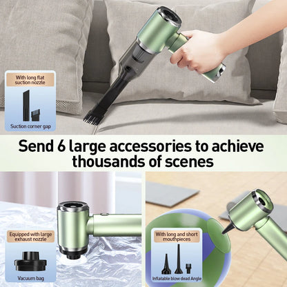 Car Mounted Vacuum Cleaner Wireless Portable Household Car Dual Purpose Handheld Vacuum Cleaner Dry Wet Dual-Purpose High-Power Leedoar